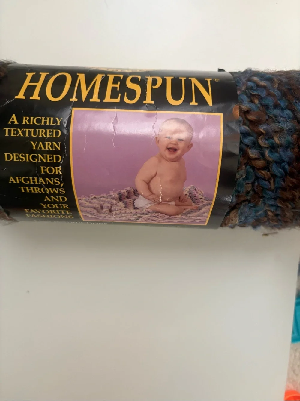 Lions Brand Layette & Home Variegated Brown Tweed Yarn - Multicolor Brown Skeins